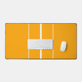 Retro Golden Yellow White Racing Streifen Schreibtischunterlage (Tastatur & Maus)