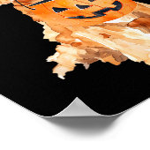 Retro Goldendoodle Kürbis Jack O Lantern Poster (Ecke)