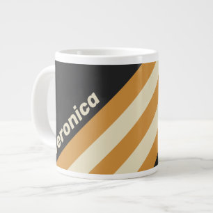 Retro Goldene Horizontale Streifen mit Namen Jumbo-Tasse