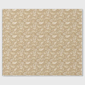Retro goldenes Muster Browns Paisley Geschenkpapier (Flach)
