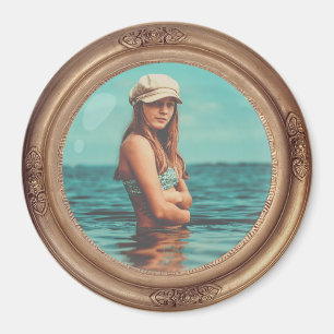 Retro goldenes stilvolles Portrait-Fotodisplay Magnet