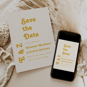 Retro Goldenrod Typografie Save the Date