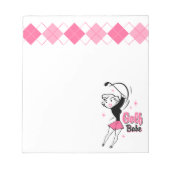 Retro Golf Babe Notepad Notizblock (Vorderseite)