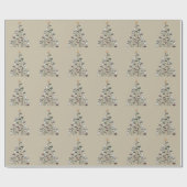 Retro Golf Club Christmas Tree Golfing X-mas Geschenkpapier (Flach)