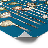 Retro Golf Club Christmas Tree Golfing Xmas Golfer Poster (Ecke)