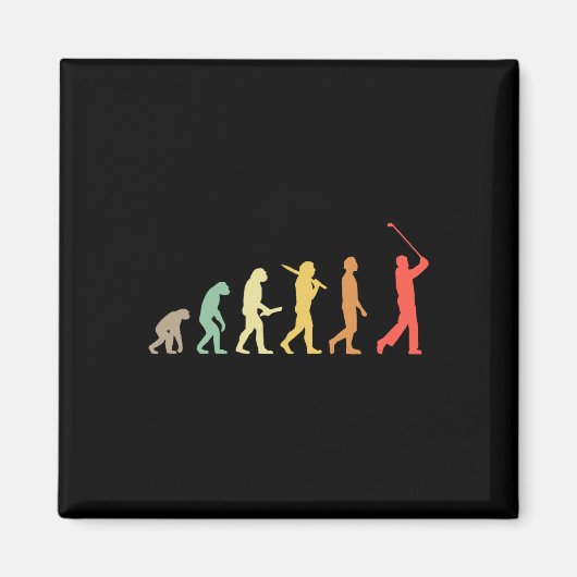 Retro-Golf-Evolution Geschenk für Golfer und Golf- Magnet (Vorne)