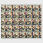 Retro Golf Girl Geschenkpapier (Flach)