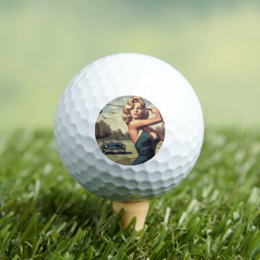 Retro Golf Girl Golfball (Insitu T-Shirt)