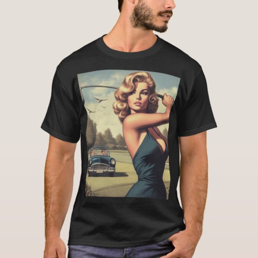 Retro Golf Girl T-Shirt (Vorderseite)