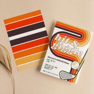 Retro Golf Hit and Giggle Einladung