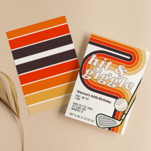 Retro Golf Hit and Giggle Einladung