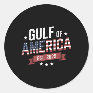 Retro Golf of US America 2025 Amerikanische Flagge Runder Aufkleber