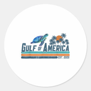 Retro Golf von Amerika Est 2025 Schildkrötenmex Runder Aufkleber