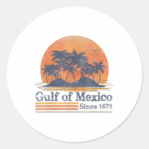 Retro Golf von Mexiko 1672 Beach Palms Summer Vaca Runder Aufkleber