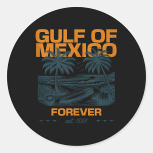 Retro Golf von Mexiko Est 1550 Forever Beach Golf Runder Aufkleber