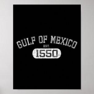 Retro Golf von Mexiko Est 1550 mexikanische Flagge Poster