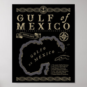 Retro Golf von Mexiko Est 1550 mexikanische Flagge Poster