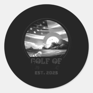 Retro Golf Von USA Amerika 2025 Amerikanische Flag Runder Aufkleber