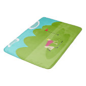 Retro Golfer Bath Mat Badematte (Schrägansicht)