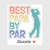 Retro Golfer - Beste Papa Par Aufkleber (Blatt)