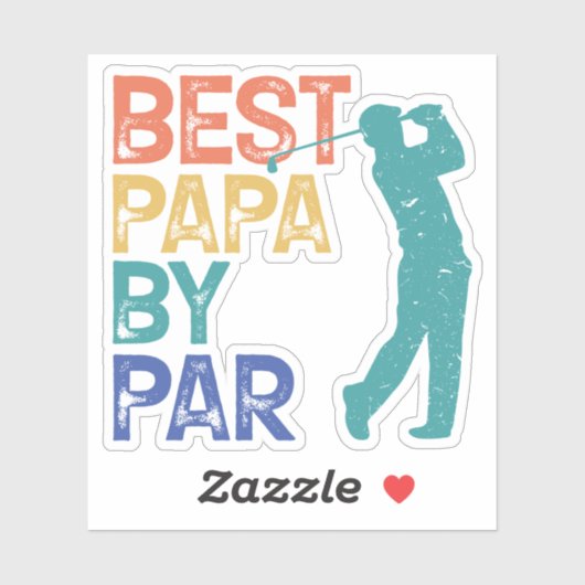 Retro Golfer - Beste Papa Par Aufkleber (Blatt)