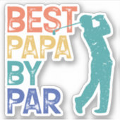 Retro Golfer - Beste Papa Par Aufkleber (Vorderseite)