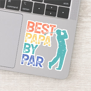 Retro Golfer - Beste Papa Par Aufkleber