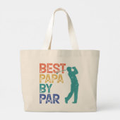 Retro Golfer - Beste Papa Par Jumbo Stoffbeutel (Rückseite)