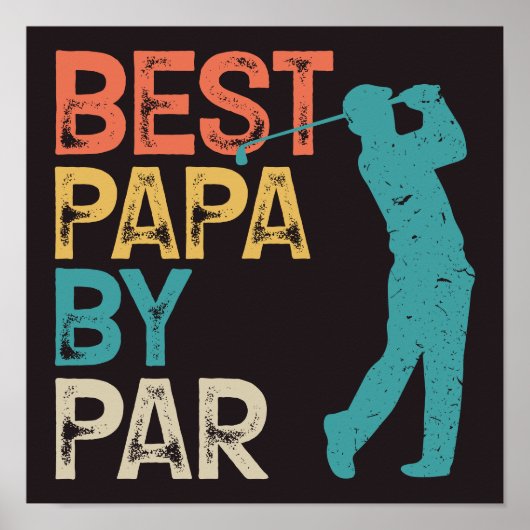 Retro Golfer - Beste Papa Par Poster (Vorne)