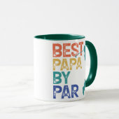 Retro Golfer - Beste Papa Par Tasse (VorderseiteRechts)