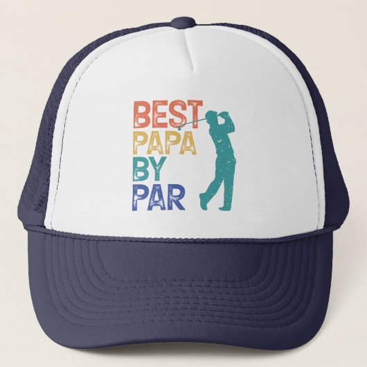 Retro Golfer - Beste Papa Par Truckerkappe (Vorderseite)
