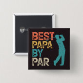 Retro Golfer - Bester Papa nach Par Button (Vorne & Hinten)