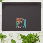 Retro Golfer - Bester Papa nach Par Geschirrtuch (Gefaltet)
