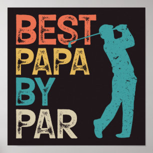Retro Golfer - Bester Papa nach Par Poster