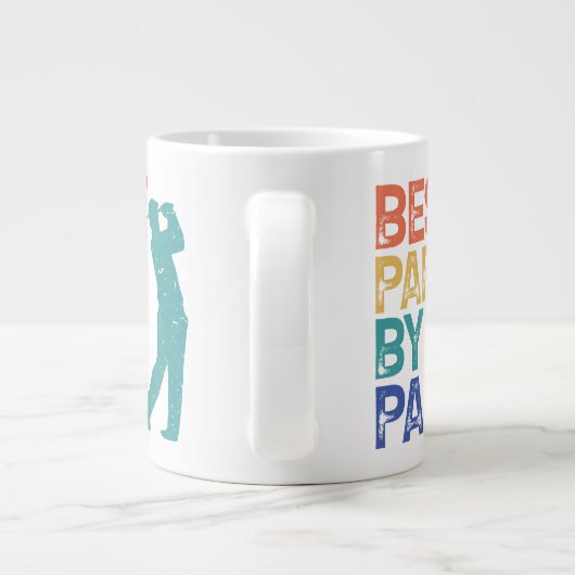 Retro Golfer - Bestes Papa per Par Jumbo-Tasse (Rückseite)