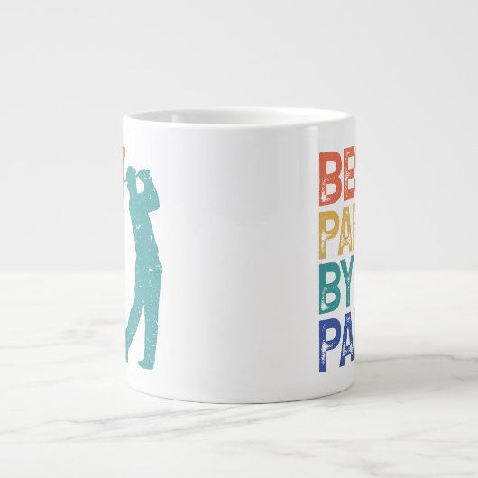 Retro Golfer - Bestes Papa per Par Jumbo-Tasse (Vorderseite)