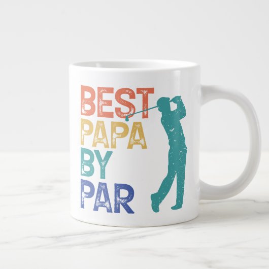Retro Golfer - Bestes Papa per Par Jumbo-Tasse (Rechts)
