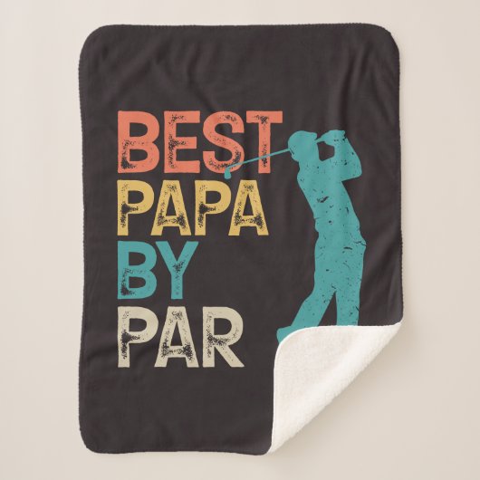 Retro Golfer - Bestes Papa per Par Sherpadecke (Vorderseite)