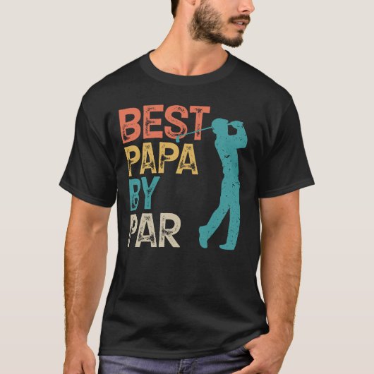 Retro Golfer - Bestes Papa per Par T-Shirt (Vorderseite)