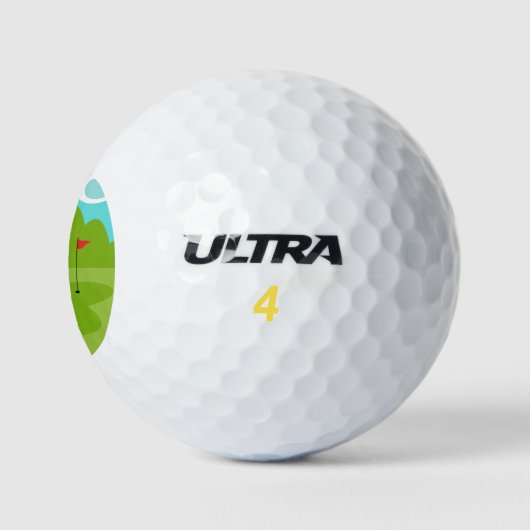 Retro Golfer Golf Ball (Logo)