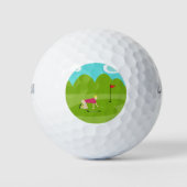 Retro Golfer Golf Ball (Vorderseite)