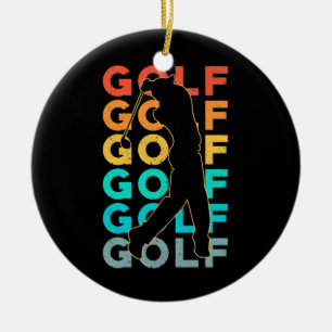 Retro Golfer Keramik Ornament