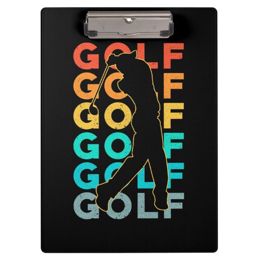 Retro Golfer Klemmbrett (Vorderseite)