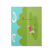 Retro Golfer Notepad Notizblock (Rotiert)