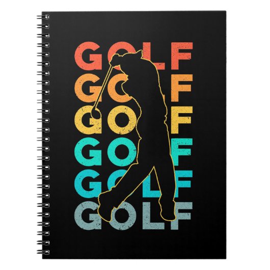 Retro Golfer Notizblock (Vorderseite)