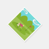 Retro Golfer Paper Napkins Serviette (Ecke)