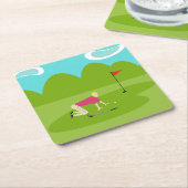 Retro Golfer Paper Untersetzer (angewinkelt)