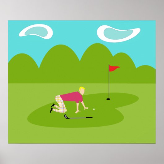 Retro Golfer Poster (Vorne)