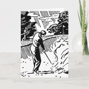 Retro Golfer Sand Trap Geburtstagkarte Karte