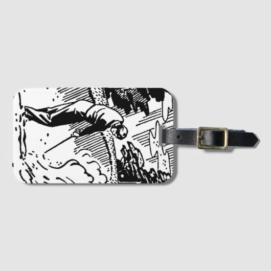 Retro Golfer Sand Trap Gepäckanhänger (Vorderseite (Horizontal))